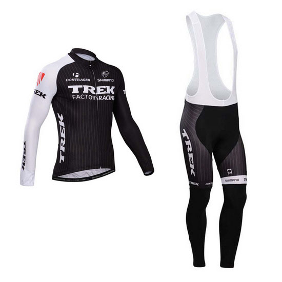 2014 Maillot Trek Tirantes Mangas Largas Negro Y Blanco